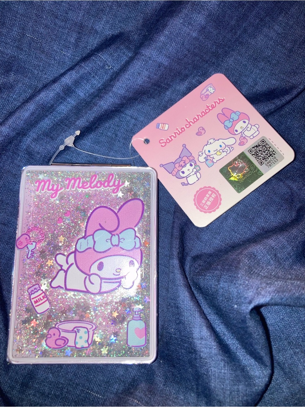 Sanrio My Melody Pink and Purple Glitter Compact Mirror